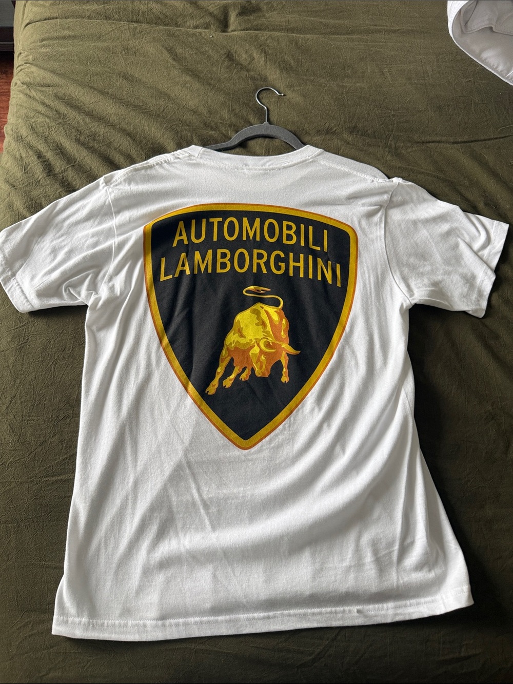 Authentic Supreme x Lamborghini T-Shirt with Black and Gold Lamborghini Shield